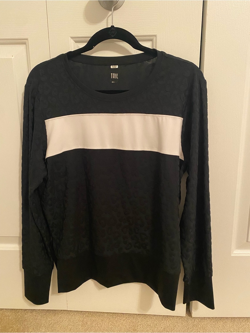 Tail Black Crewneck Top with Subtle Pattern - Picture 2 of 7